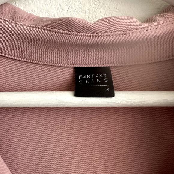 Pink oversized heavyweight button up collared long sleeve shirt small - Picture 4 of 4